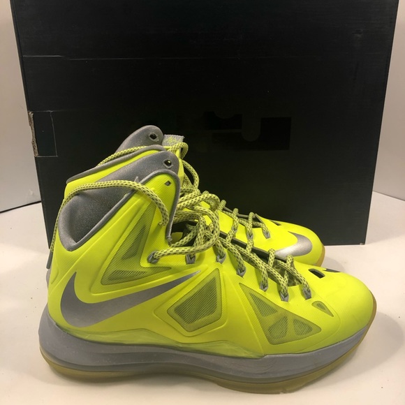 Nike Lebron X Mens Size 85 Volt Neon 